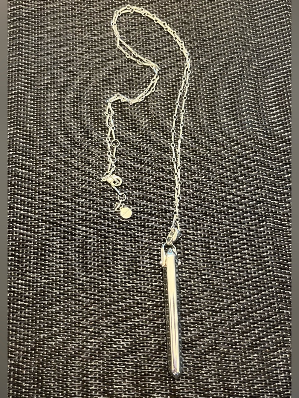Stella & Dot “Rebel” Bar Pendant Necklace - Silver